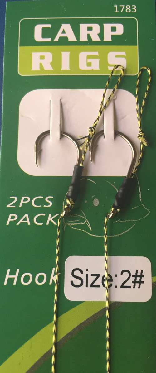 C010 - 2PCS CLEAN BRAID WITH LEAD CLIPS SIZE 2 "SHANK" HOOK