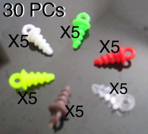 30 PCS BOILIE SCREWS PLASTIC COLOURED