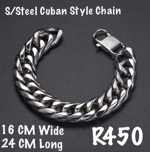 QUALITY MEN STAINLESS STEEL THICK CURB BRACELET LINK SIZE 16MM WIDE, 24CM LONG