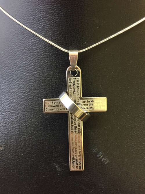 CP01 -  CROSS PENDANT SILVER PLATED NECLACE