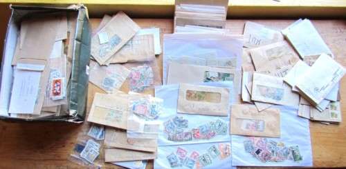 Shoebox FULL ** 236 x Stamp Packets & Envelopes **Unchecked / Unsorted