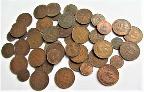 SA PENNIES & HALF PENNIES LOT  - SEE CONDITION - 1 BID FOR ALL