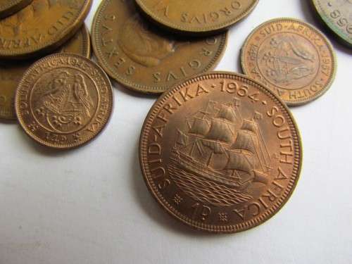 SA PENNIES & HALF PENNIES LOT  - SEE CONDITION - 1 BID FOR ALL