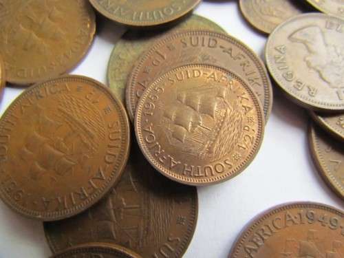 SA PENNIES & HALF PENNIES LOT  - SEE CONDITION - 1 BID FOR ALL