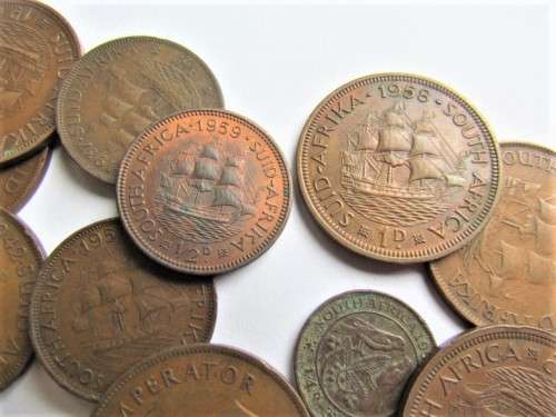 SA PENNIES & HALF PENNIES LOT  - SEE CONDITION - 1 BID FOR ALL