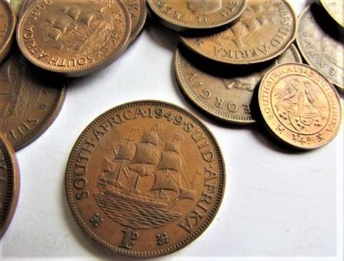 SA PENNIES & HALF PENNIES LOT  - SEE CONDITION - 1 BID FOR ALL