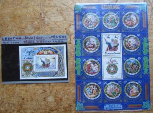 LESOTHO - TEN COMMANDMENTS - FULL SHEET + MINI SHEET