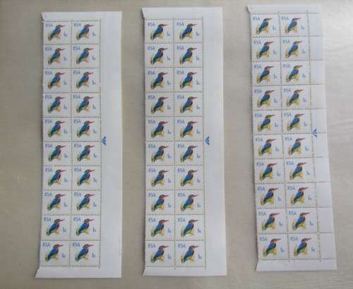 3 X RSA KINGFISHER 1/2C ARROW BLOCKS OF 20 - VERY FINE MINT - 1 BID FOR ALL