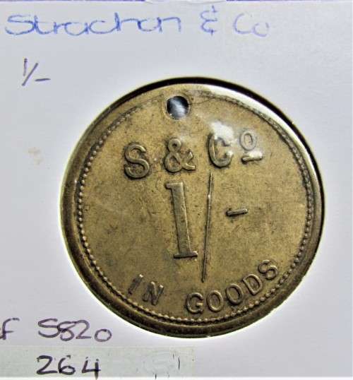 STRACHAN & CO. 1 SHILLING - EXCELLENT DETAIL - HARD TO FIND