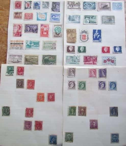 CANADA STAMPS ON 4 X PAGES - 1 BID FOR THE LOT