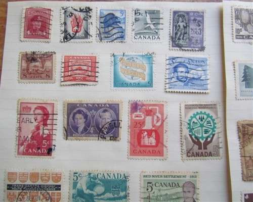 CANADA STAMPS ON 4 X PAGES - 1 BID FOR THE LOT