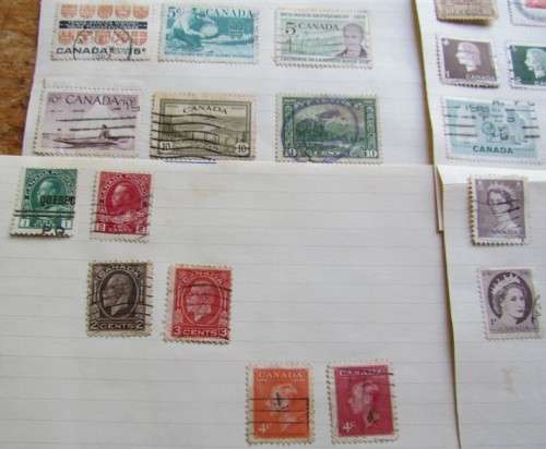 CANADA STAMPS ON 4 X PAGES - 1 BID FOR THE LOT