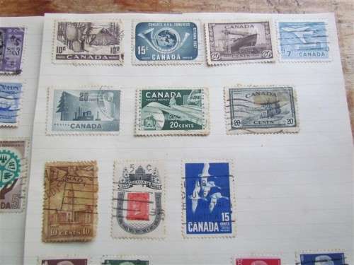 CANADA STAMPS ON 4 X PAGES - 1 BID FOR THE LOT
