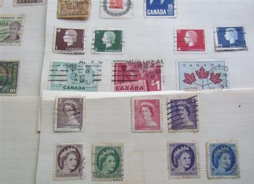 CANADA STAMPS ON 4 X PAGES - 1 BID FOR THE LOT