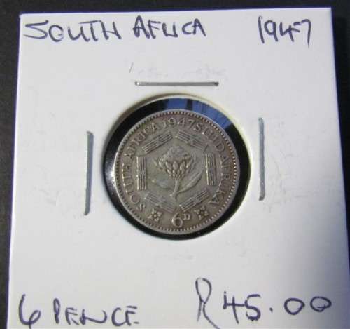 1947 6d SIXPENCE - SILVER - GREAT DATE - SCARCE