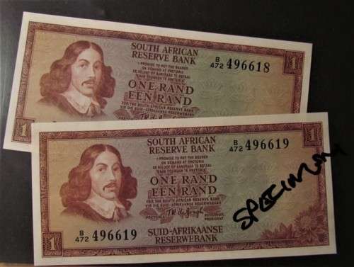 DE JONGH 3rd ISSUE CONSECUTIVE NUMBERS UNC - 1 BID