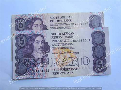 2 X DE KOCK 3rd ISSUE 1989 CONS. NO'S  (VF/EF) - 1 BID FOR ALL