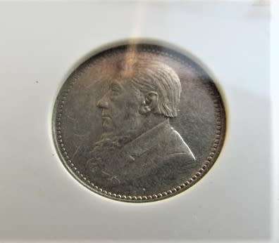 1896 ZAR 3d SILVER - GRADED AU53 DETAILS - GREAT DETAILS