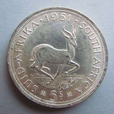 1951 5 SHILLINGS CROWN - SILVER - R1 START