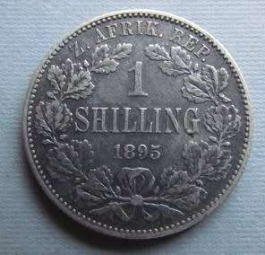 1895 ZAR 1 SHILLING- SILVER **EXCELLENT** R1 START **