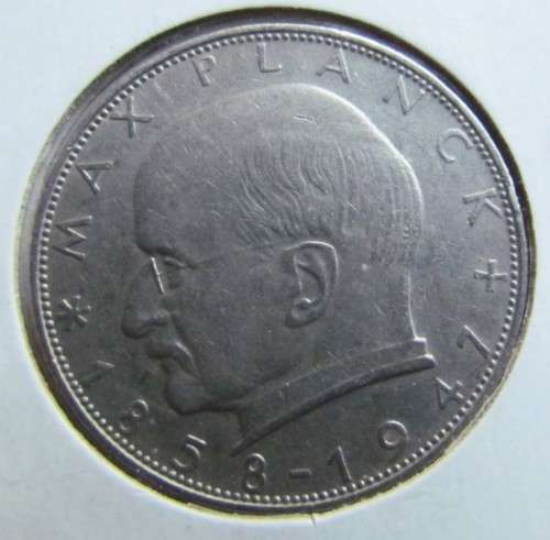 GERMANY 1959(F)  2 MARK VF **RARE COIN**