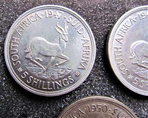 3 X 1947 & 1950 80% SILVER 5 Shillings**EXCELLENT CONDITION**R1 START*BID PER COIN
