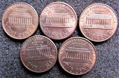 5 X USA UNC/AU 1C COINS - 1 BID FOR ALL THE COINS ***R1 START***