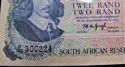 TW DE JONGH - 2 RAND - 2nd ISSUE - GREAT CONDITION