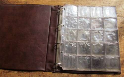 COIN ALBUM WITH PAGES FOR CROWN SIZE COINS **LOW START**