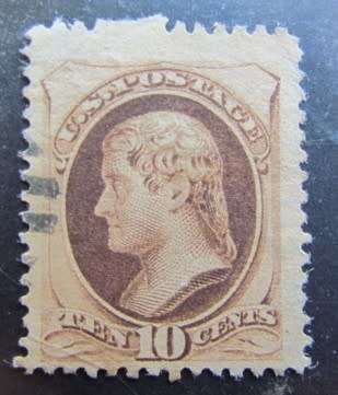 U.S.A 1870 JEFFERSON "Perf. Error Variety" Imperforate over 3 Perfs*Possibly Unique**