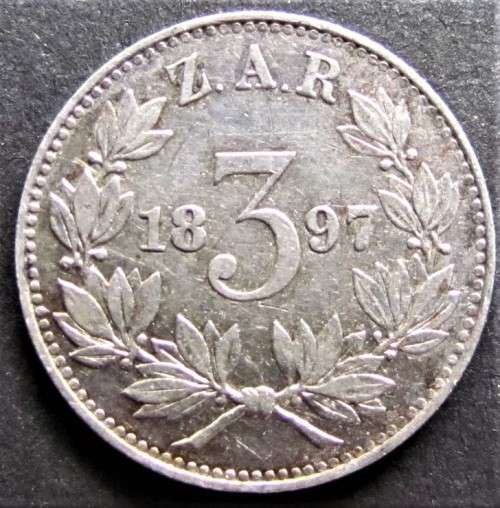 1897 ZAR 3d - SEE PICS FOR DETAILS - KRUGER SILVER
