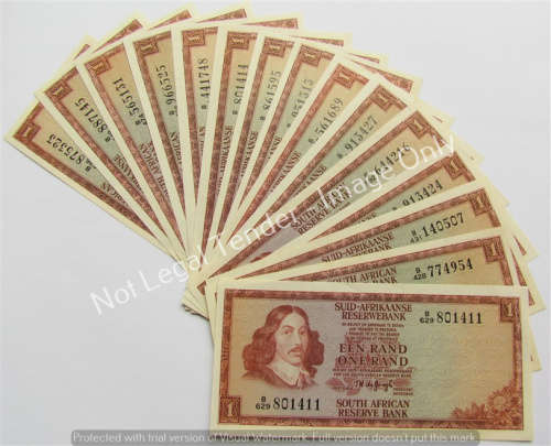 15 X TW DE JONGH UNC R1 3rd ISSUE NOTES - UNC quality - BID PER NOTE