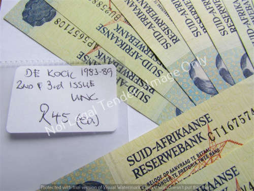 22 X DE KOCK 1983-9 UNC 2nd & 3rd ISSUE NOTES **BID ON EACH