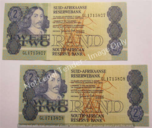 2 X DE KOCK CONS. NUMBER UNC 3rd ISSUE NOTES - 1 BID