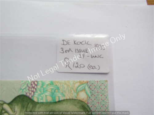 DE KOCK UNC/EF+++ 3rd ISSUE 1985 R10 NOTE