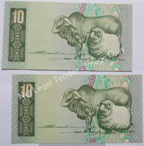 2 X DE KOCK CONS. NO'S UNC 3rd ISSUE 1985 R10 NOTES