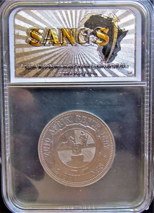 ZAR 1897 2 SHILLINGS GRADED **VF DETAILS** GENUINE ZAR