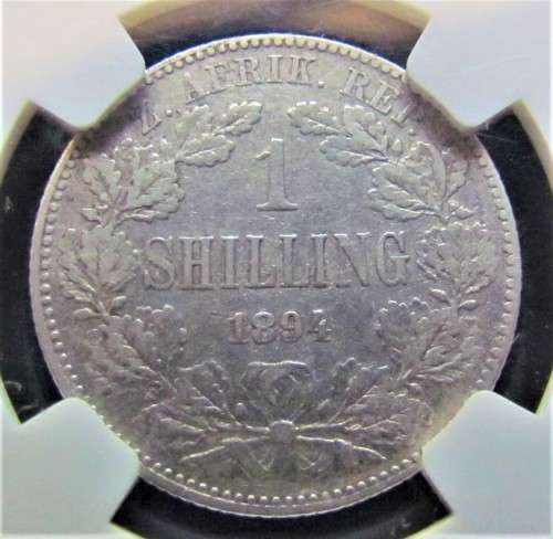 ZAR 1894 1 SHILLING NGC GRADED **VF20**