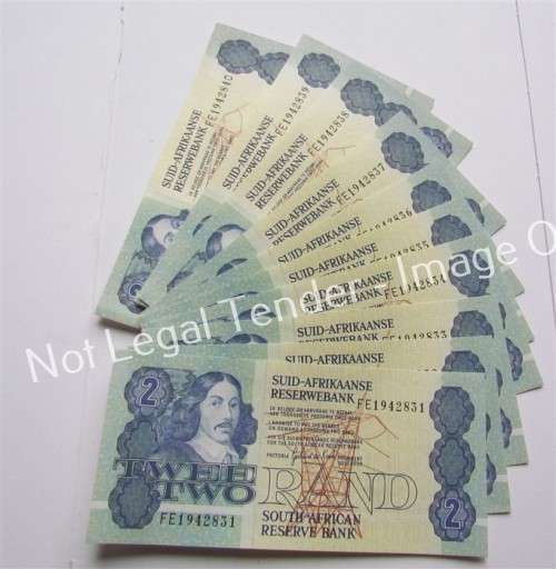 10 x Consecutive Numbers UNC De Kock R2.00 Notes **BID PER NOTE**R1 START**