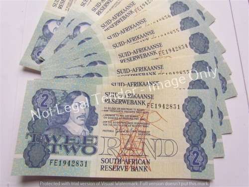10 x Consecutive Numbers UNC De Kock R2.00 Notes **BID PER NOTE**R1 START**