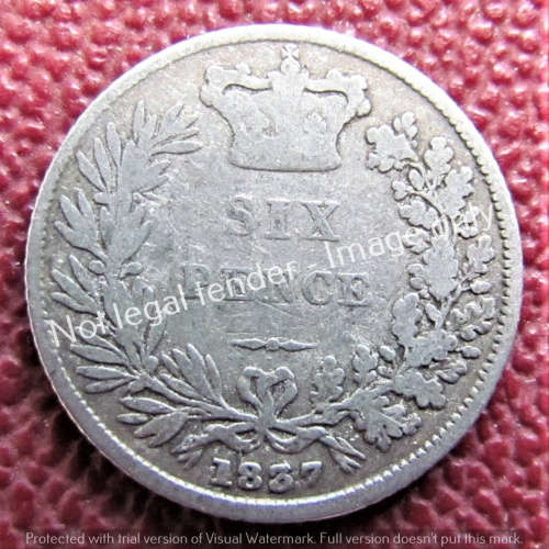 GB 1837 6d **92.5% SILVER** **HARD TO FIND**