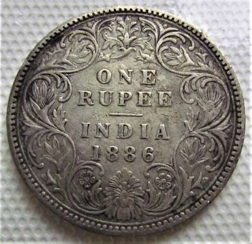 1886 INDIA 1 RUPEE ** 91.7% SILVER** VALUE = 450.00