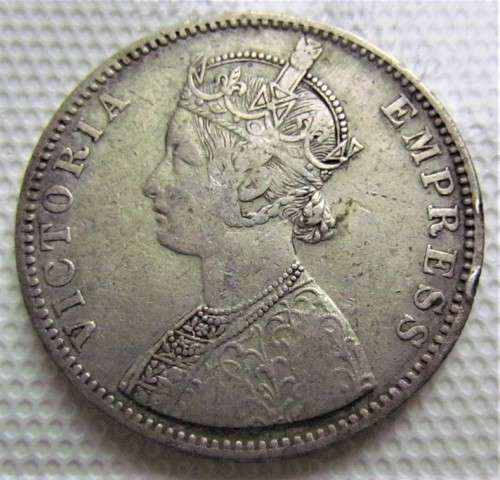 1886 INDIA 1 RUPEE ** 91.7% SILVER** VALUE = 450.00