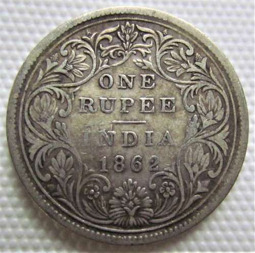 1862 INDIA 1 RUPEE **SILVER**