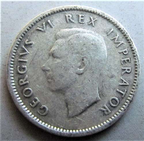 1944 SIXPENCE **SCARCE**  SA UNION SILVER