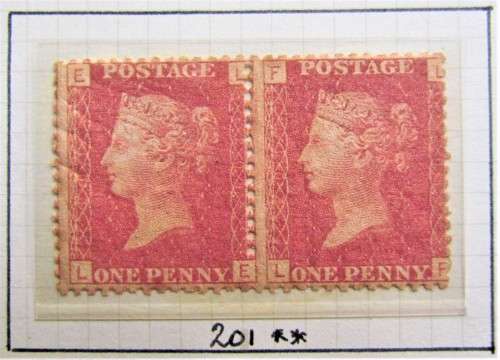@@R1 START@@ PENNY RED MINT PAIR HIGH VALUE EX HINGED **SCARCE***