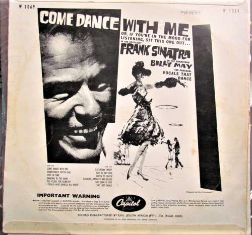 VINTAGE VINYL LP - FRANK SINATRA - COME DANCE WITH ME