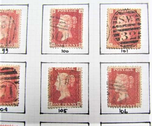 30 X PENNY REDS 1858-79 PLATE NO'S 97-127 COMPLETE **R1 START**