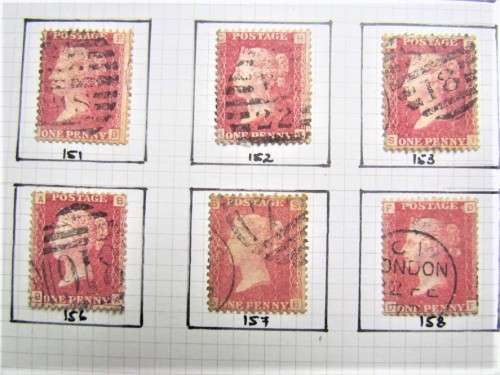 26 X PENNY REDS 1858-79 PLATE NO'S 129 -158 4 missing **R1 START**