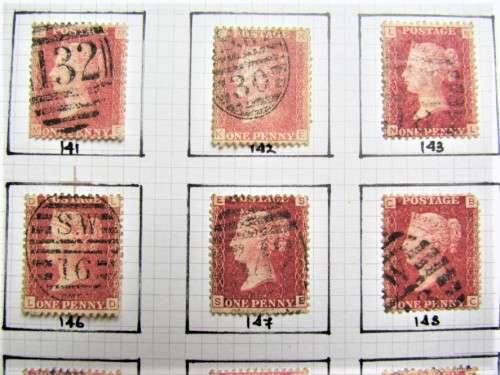 26 X PENNY REDS 1858-79 PLATE NO'S 129 -158 4 missing **R1 START**